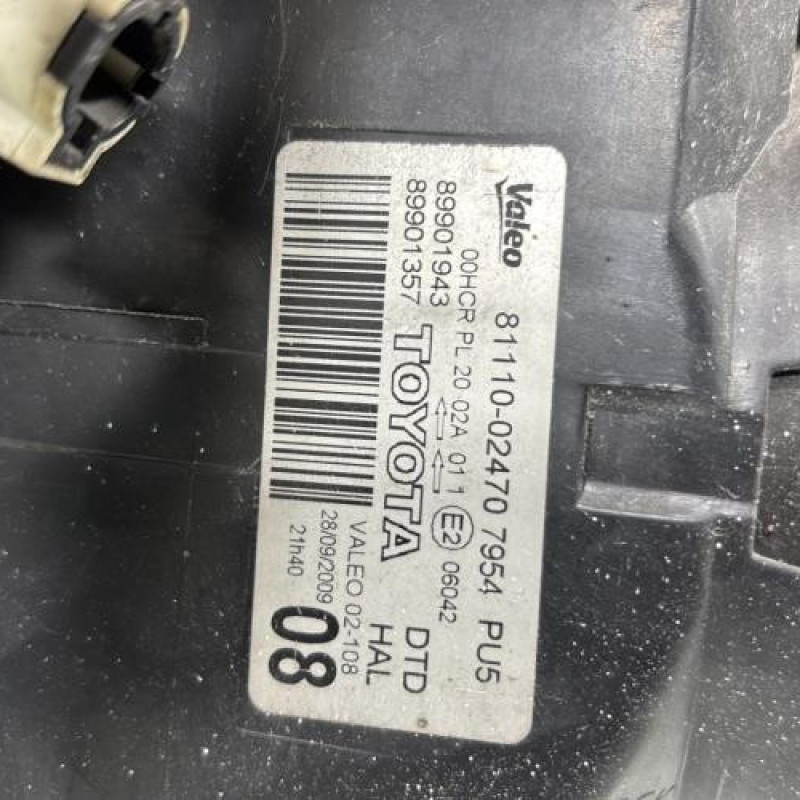 Optique avant principal droit (feux)(phare) TOYOTA AURIS 1 Photo n°9