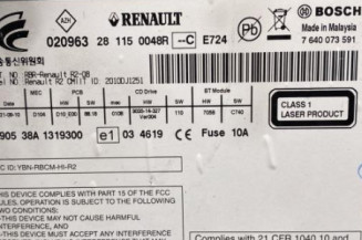 Autoradio d'origine RENAULT LATITUDE