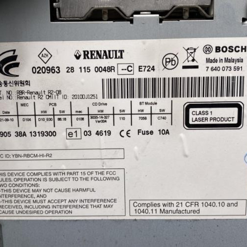 Autoradio d'origine RENAULT LATITUDE Photo n°5