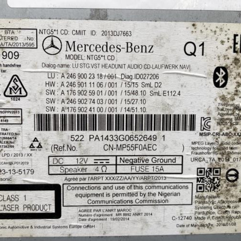 Autoradio d'origine MERCEDES CLASSE A 176 Photo n°6