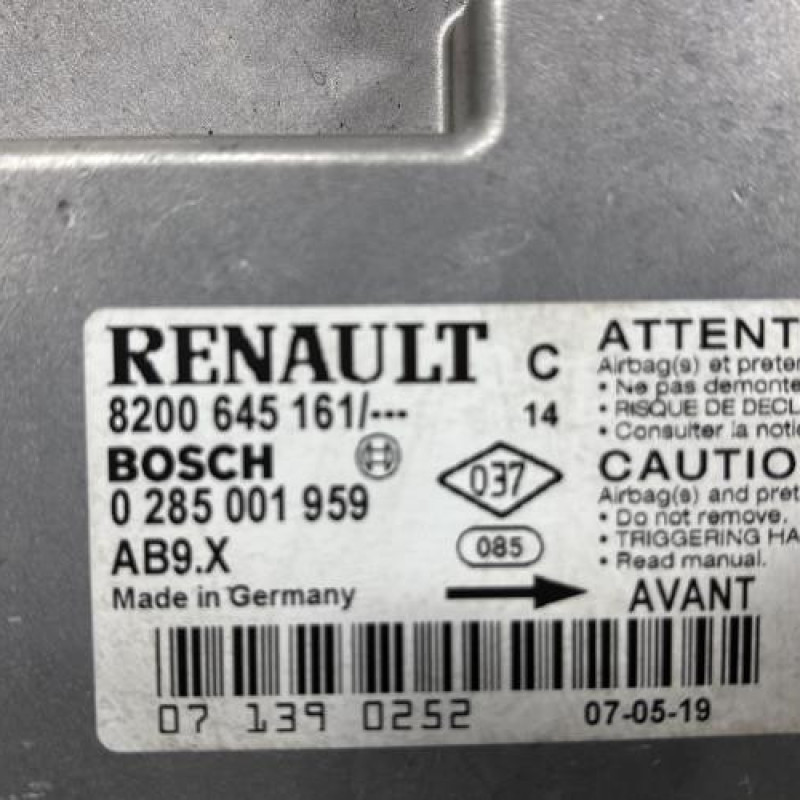 Boitier air bag RENAULT CLIO 3 Photo n°2