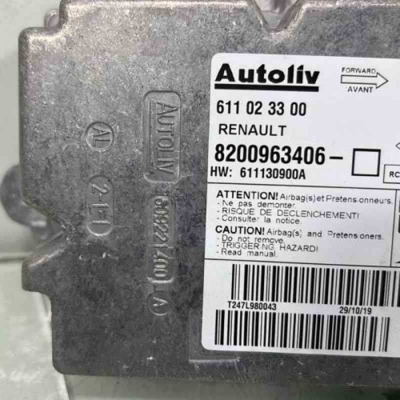 Boitier air bag RENAULT CLIO 3 Photo n°3