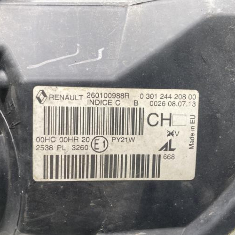 Optique avant principal droit (feux)(phare) RENAULT MEGANE 3 Photo n°6