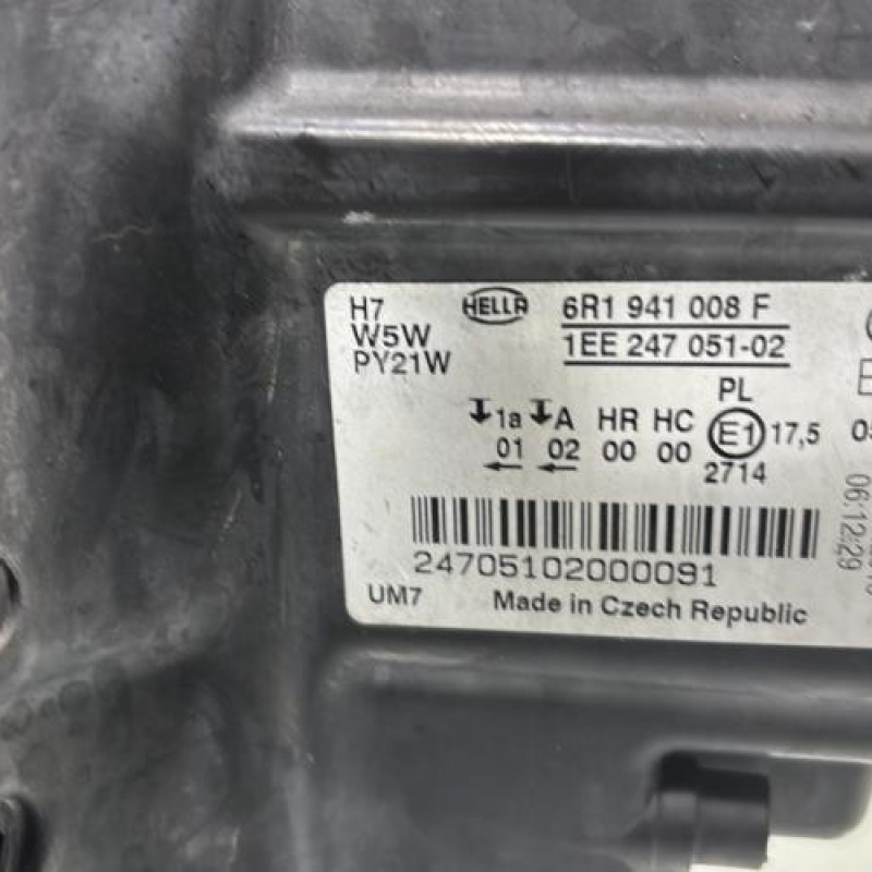 Optique avant principal droit (feux)(phare) VOLKSWAGEN POLO 5 Photo n°6