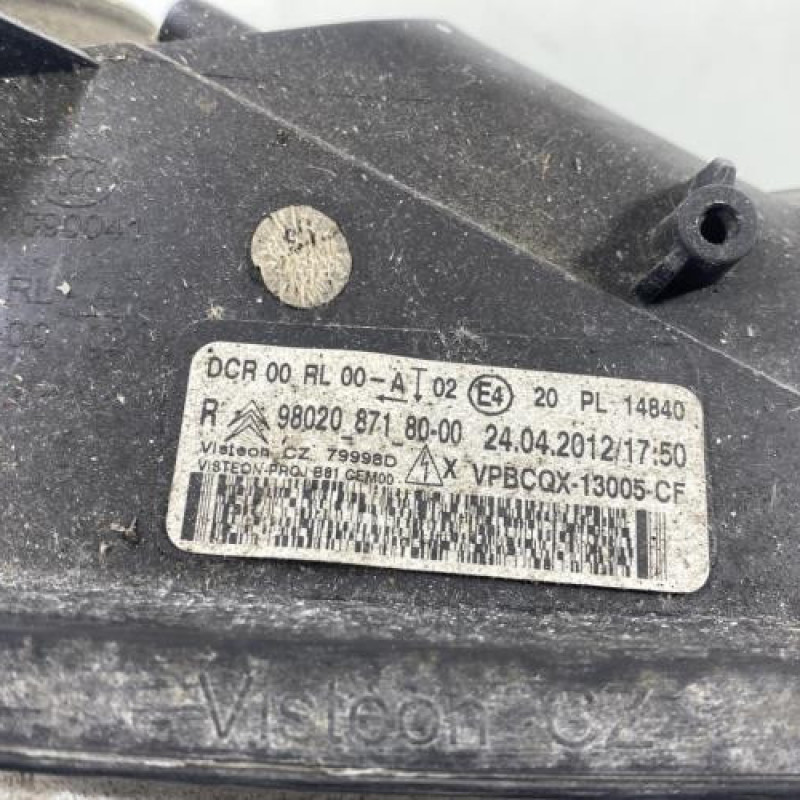 Optique avant principal droit (feux)(phare) CITROEN DS5 Photo n°4