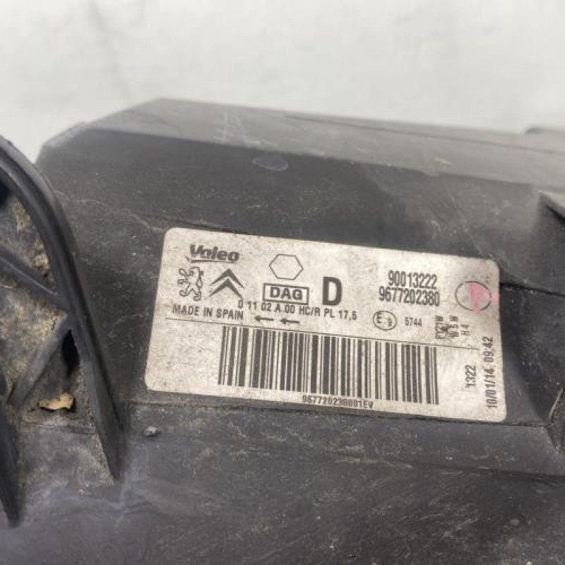 Optique avant principal droit (feux)(phare) PEUGEOT PARTNER 2 Photo n°5