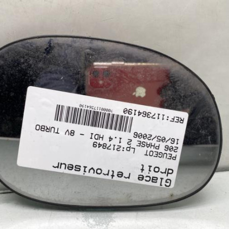 Glace retroviseur droit PEUGEOT 206 Photo n°1