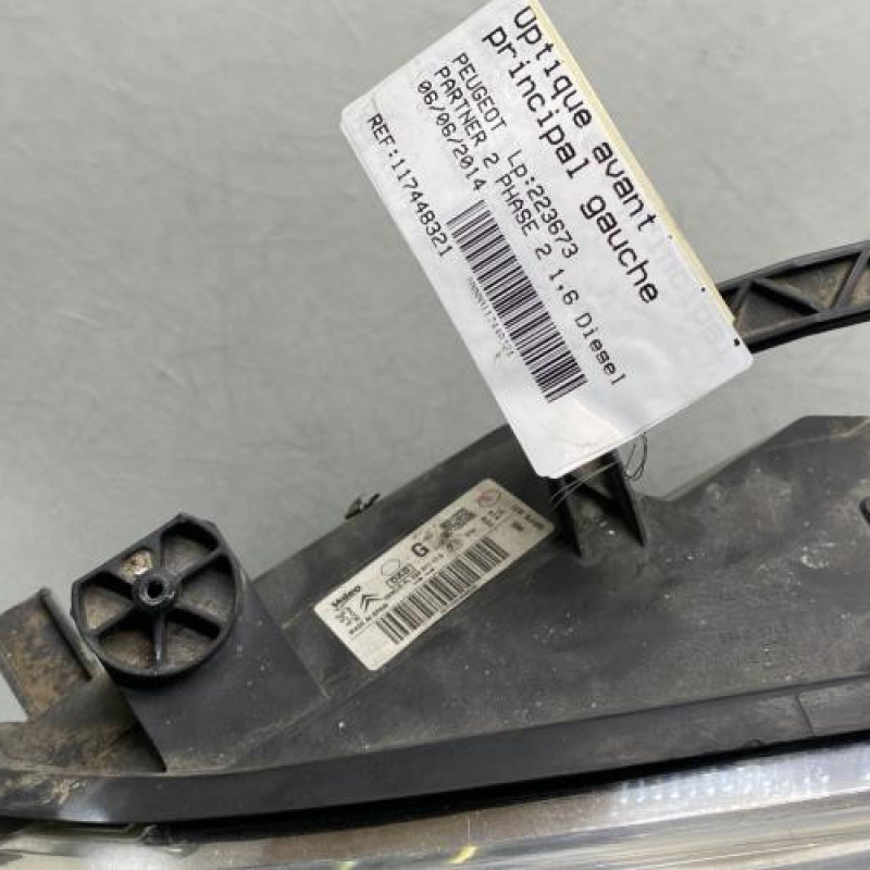 Optique avant principal gauche (feux)(phare) PEUGEOT PARTNER 2 Photo n°5