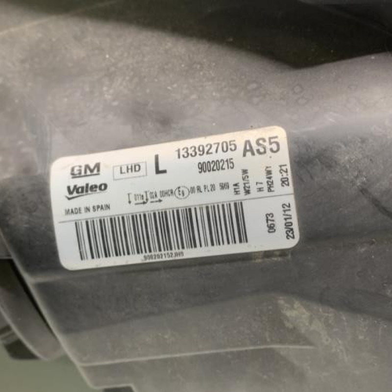 Optique avant principal gauche (feux)(phare) OPEL CORSA D Photo n°5