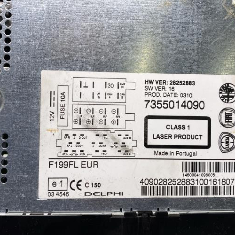 Autoradio d'origine FIAT PUNTO EVO 3 Photo n°2