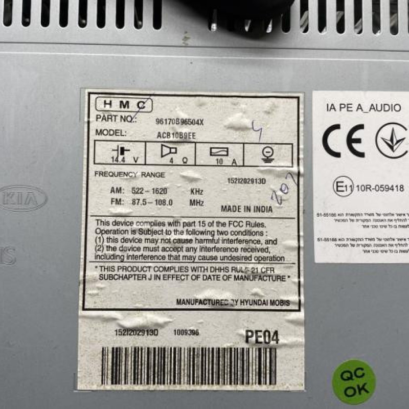 Autoradio d'origine HYUNDAI I 10 2 Photo n°5