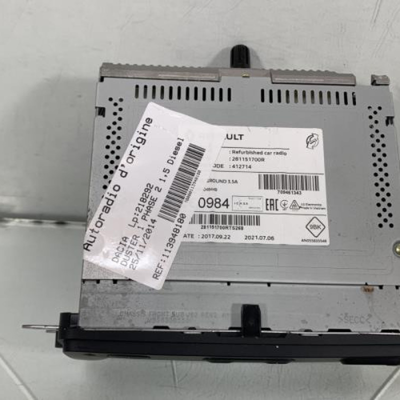 Autoradio d'origine DACIA DUSTER 1 Photo n°3