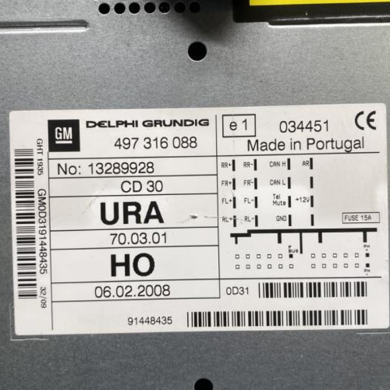 Autoradio d'origine OPEL ASTRA H Photo n°5