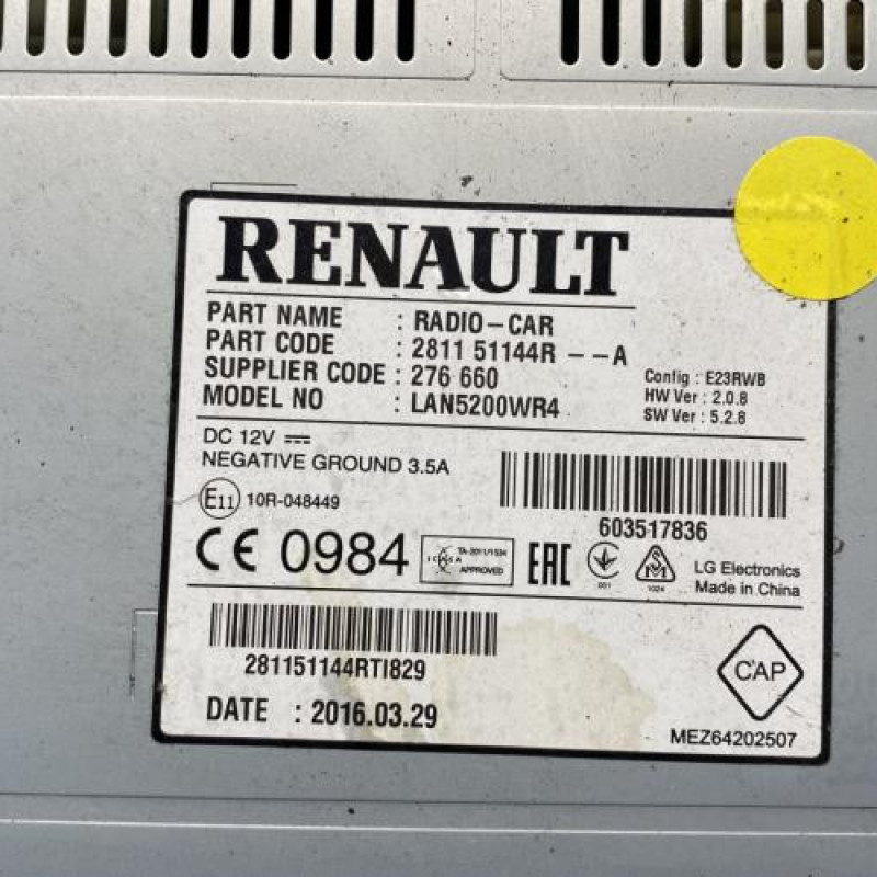 Autoradio d'origine RENAULT CAPTUR 1 Photo n°2