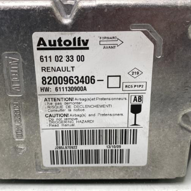 Boitier air bag RENAULT MODUS Photo n°2