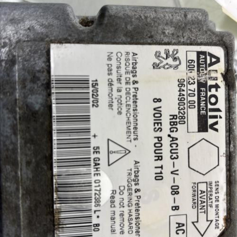 Boitier air bag PEUGEOT 206 Photo n°2