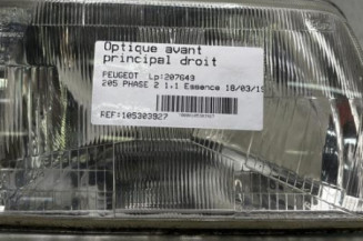 Optique avant principal droit (feux)(phare) PEUGEOT 205 Photo n°1
