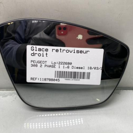 Glace retroviseur droit PEUGEOT 308 2 Photo n°1