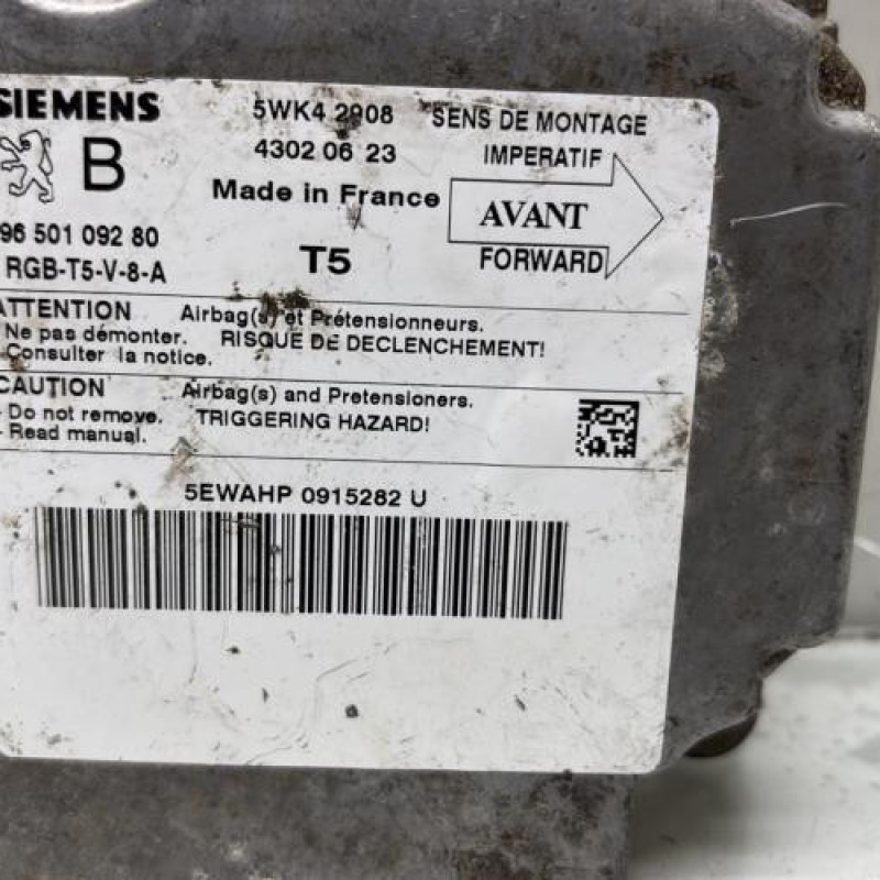 Boitier air bag PEUGEOT 307 Photo n°2