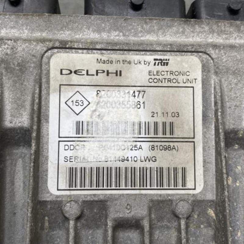 Calculateur moteur RENAULT KANGOO 1 Photo n°2