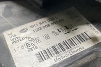 Optique avant principal droit (feux)(phare) VOLKSWAGEN GOLF 6