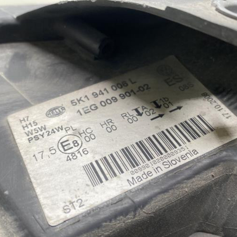 Optique avant principal droit (feux)(phare) VOLKSWAGEN GOLF 6 Photo n°7