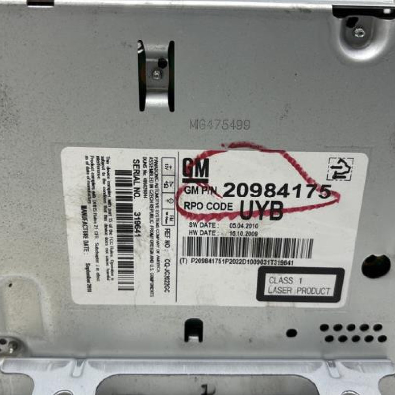 Autoradio d'origine OPEL MERIVA B Photo n°3