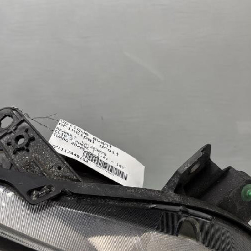 Optique avant principal droit (feux)(phare) RENAULT CLIO 3 Photo n°4