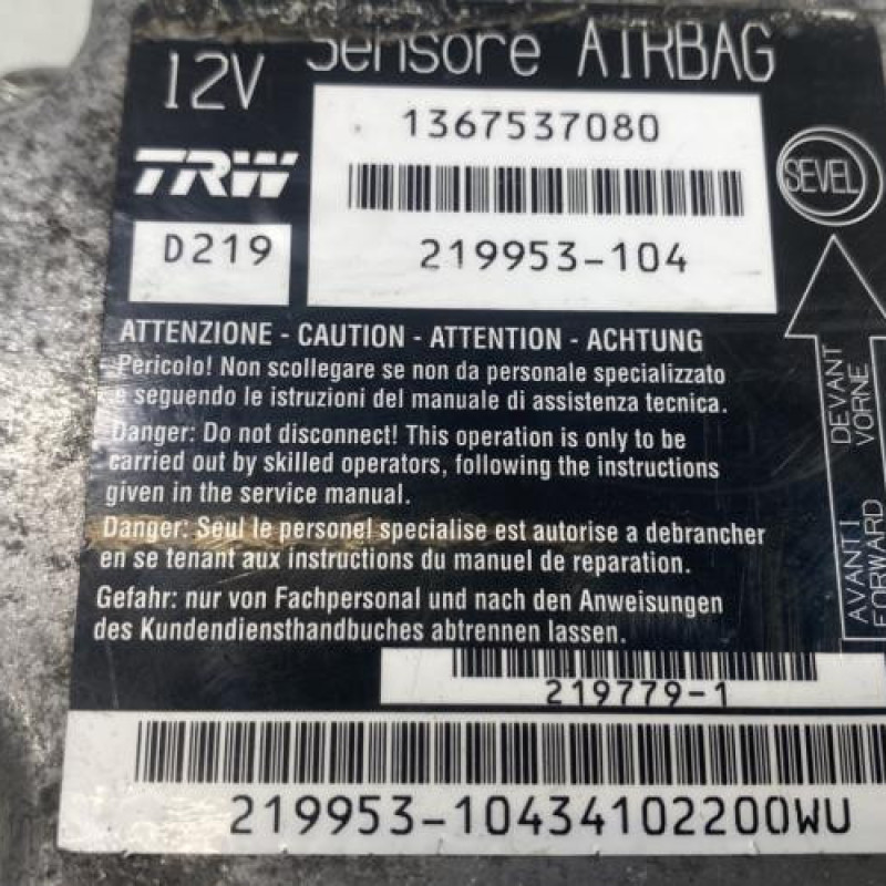 Boitier air bag CITROEN JUMPER 3 Photo n°4