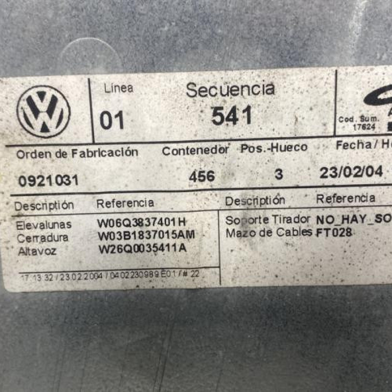 Leve vitre electrique avant gauche VOLKSWAGEN POLO 4 Photo n°4