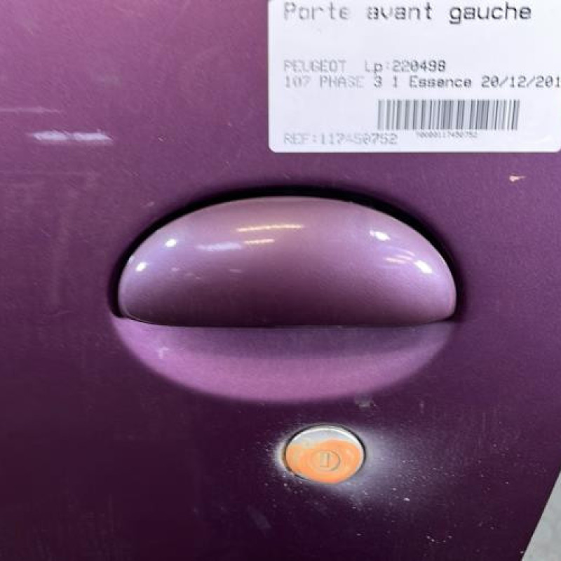 Porte avant gauche PEUGEOT 107 Photo n°2