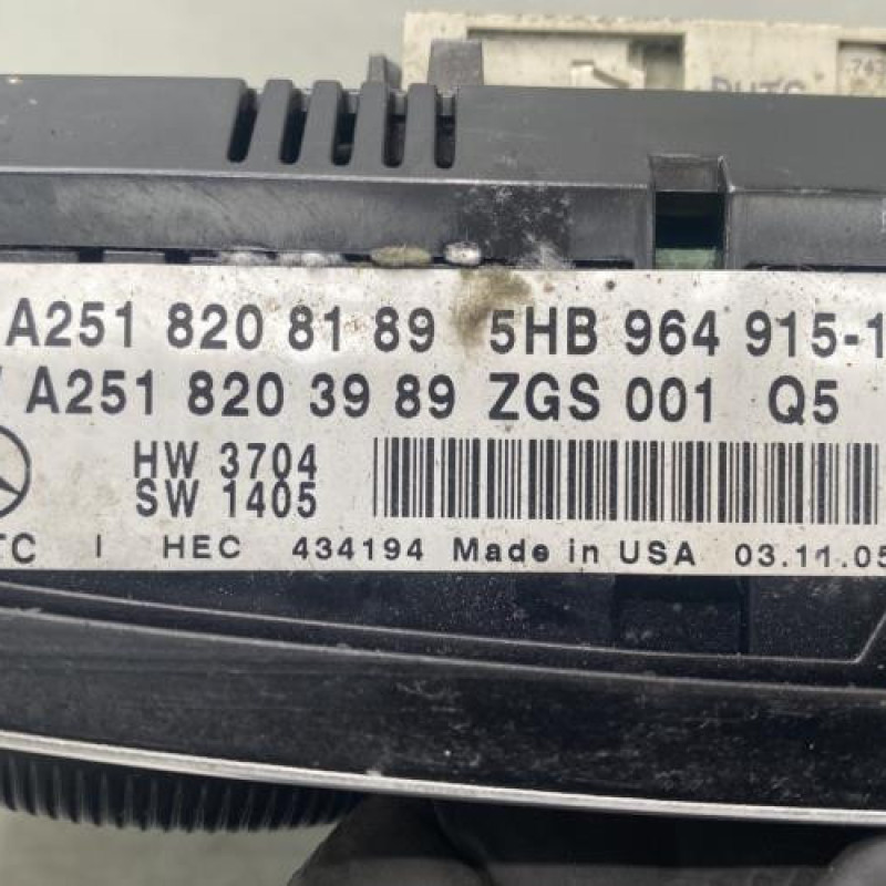 Commande chauffage MERCEDES CLASSE R 251 Photo n°4