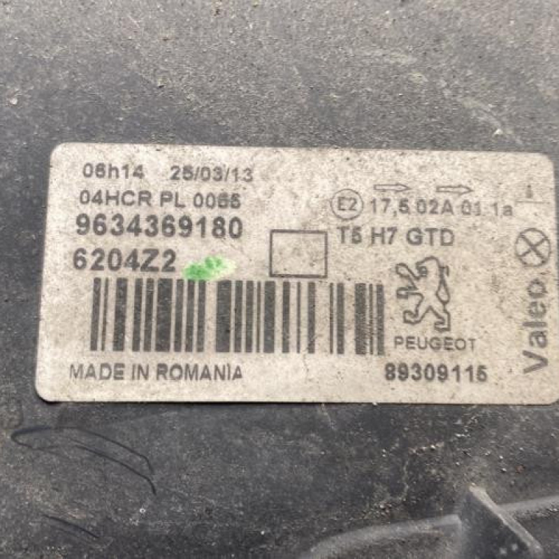 Optique avant principal gauche (feux)(phare) PEUGEOT 307 Photo n°5