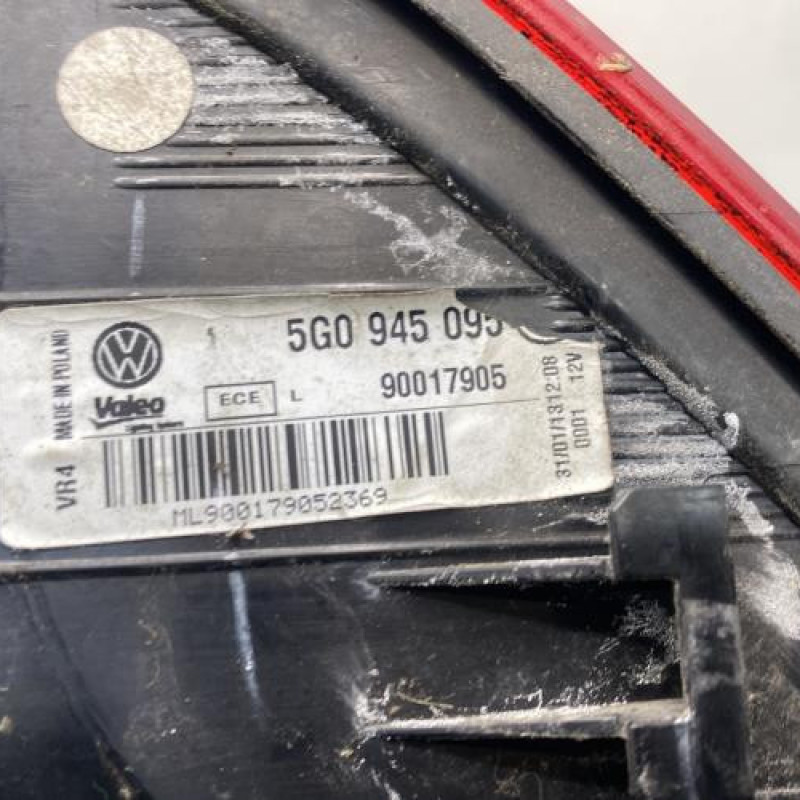 Feu arriere principal gauche (feux) VOLKSWAGEN GOLF 7 Photo n°4