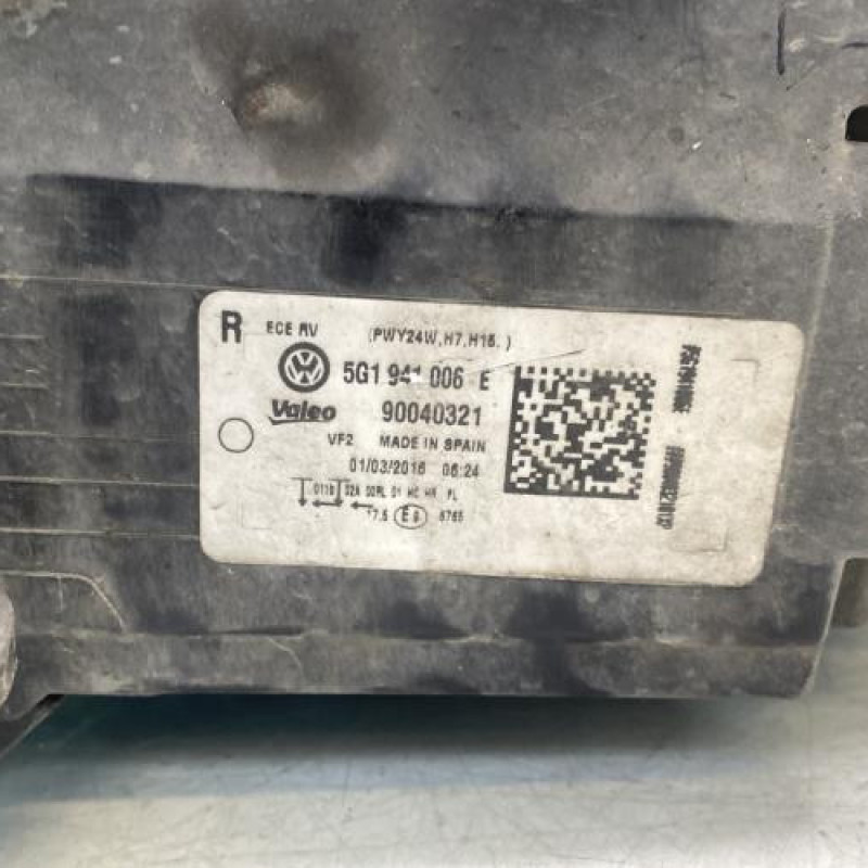 Optique avant principal droit (feux)(phare) VOLKSWAGEN GOLF 7 Photo n°2