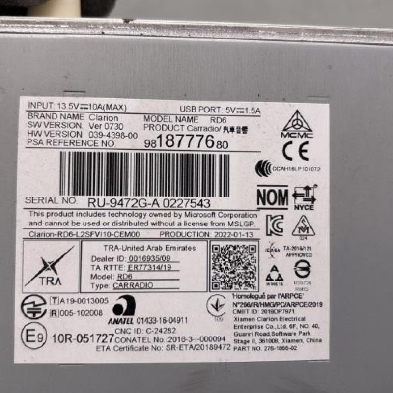 Autoradio d'origine PEUGEOT PARTNER 3 Photo n°3