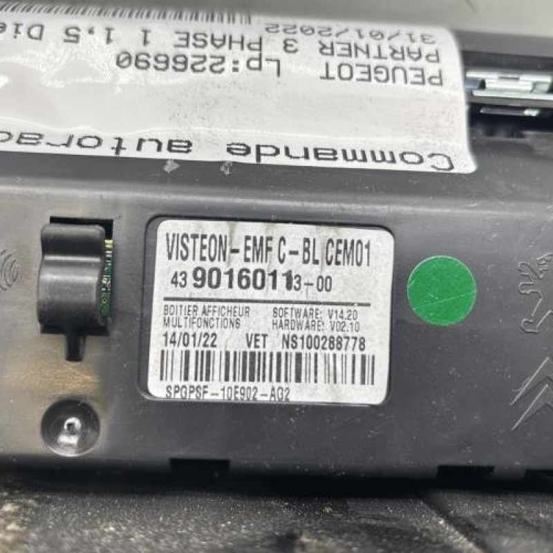 Commande autoradio PEUGEOT PARTNER 3 Photo n°4