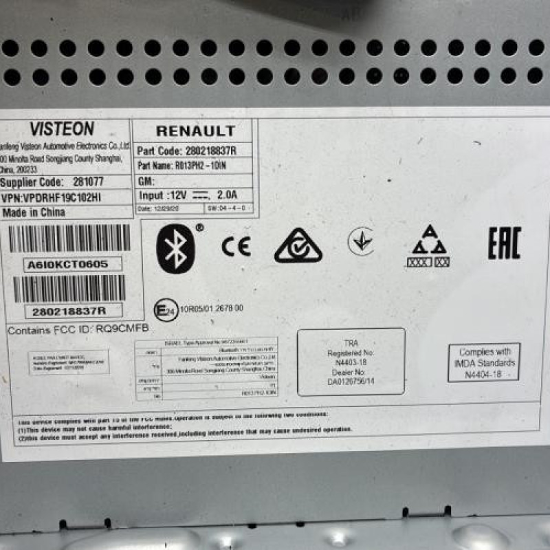 Autoradio d'origine RENAULT TWINGO 3 Photo n°5