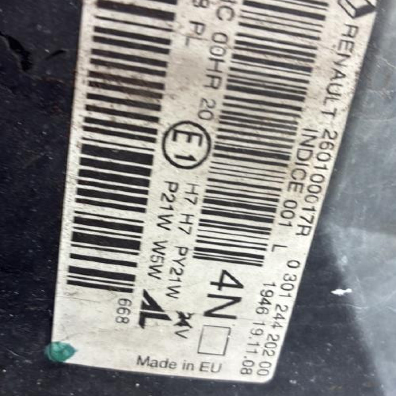 Optique avant principal droit (feux)(phare) RENAULT MEGANE 3 Photo n°5