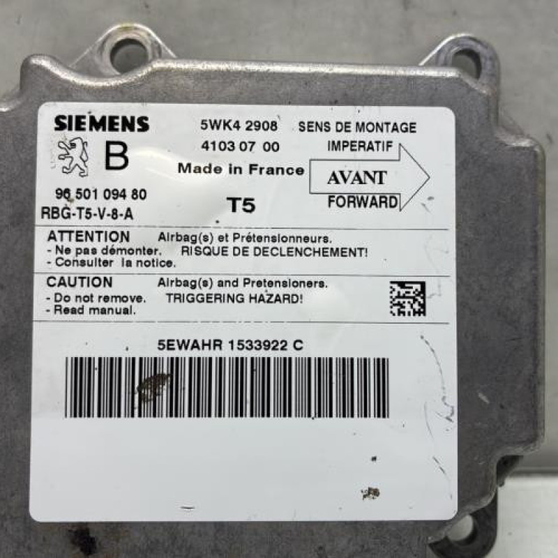 Boitier air bag PEUGEOT 307 Photo n°2