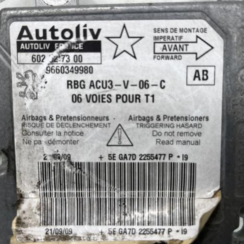 Boitier air bag PEUGEOT 206+ Photo n°2