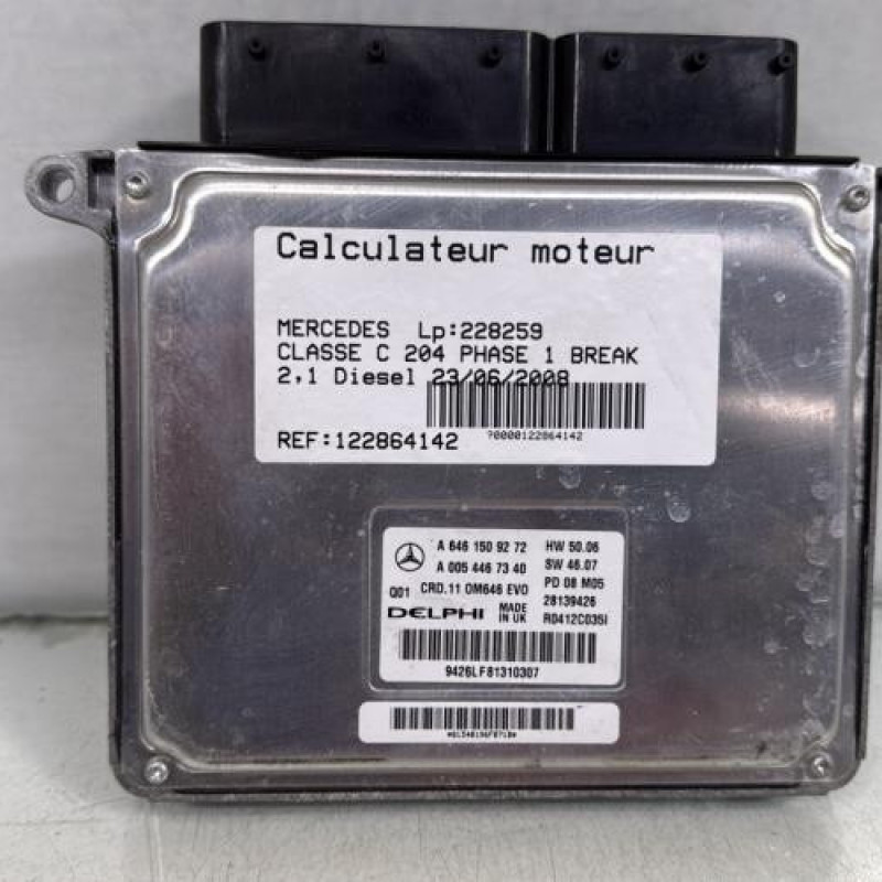 Calculateur moteur MERCEDES CLASSE C 204 Photo n°1
