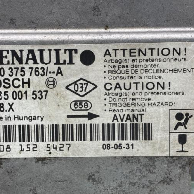 Boitier air bag RENAULT CLIO 2 Photo n°2