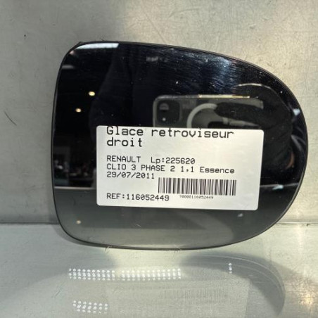 Glace retroviseur droit RENAULT CLIO 3 Photo n°1