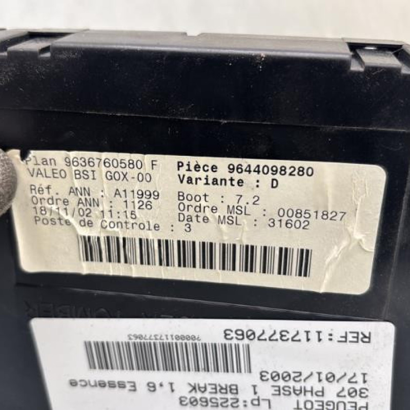 Boitier BSI PEUGEOT 307 Photo n°3