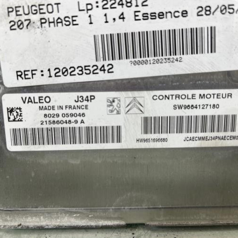 Calculateur moteur PEUGEOT 207 Photo n°4