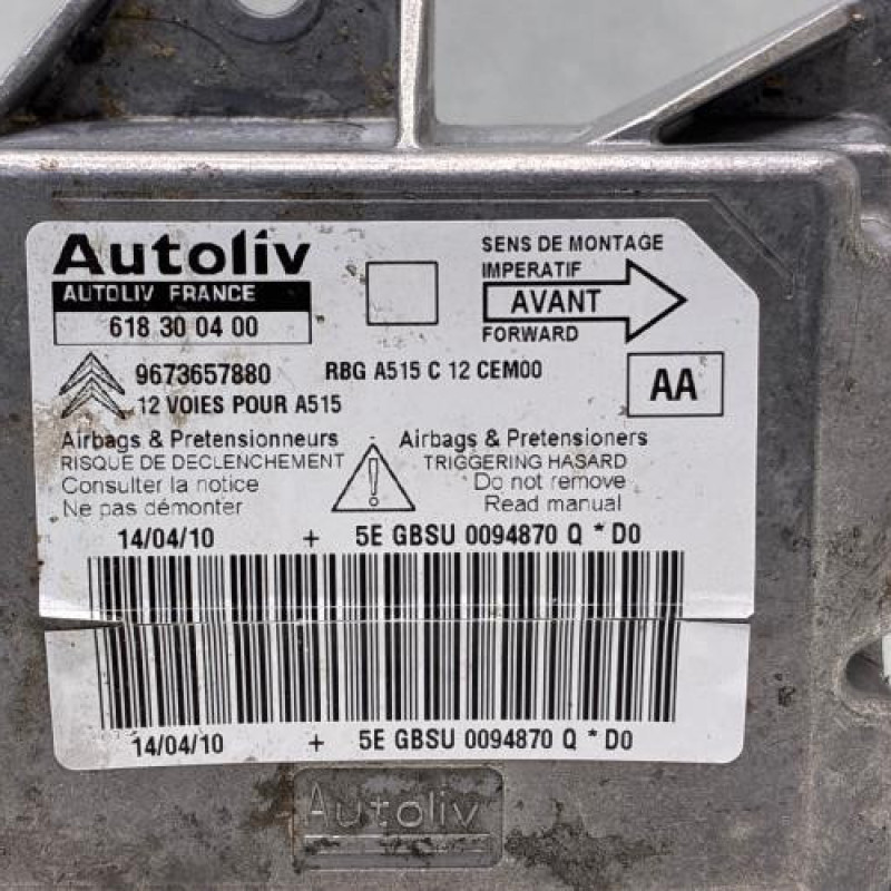 Boitier air bag CITROEN DS3 Photo n°2