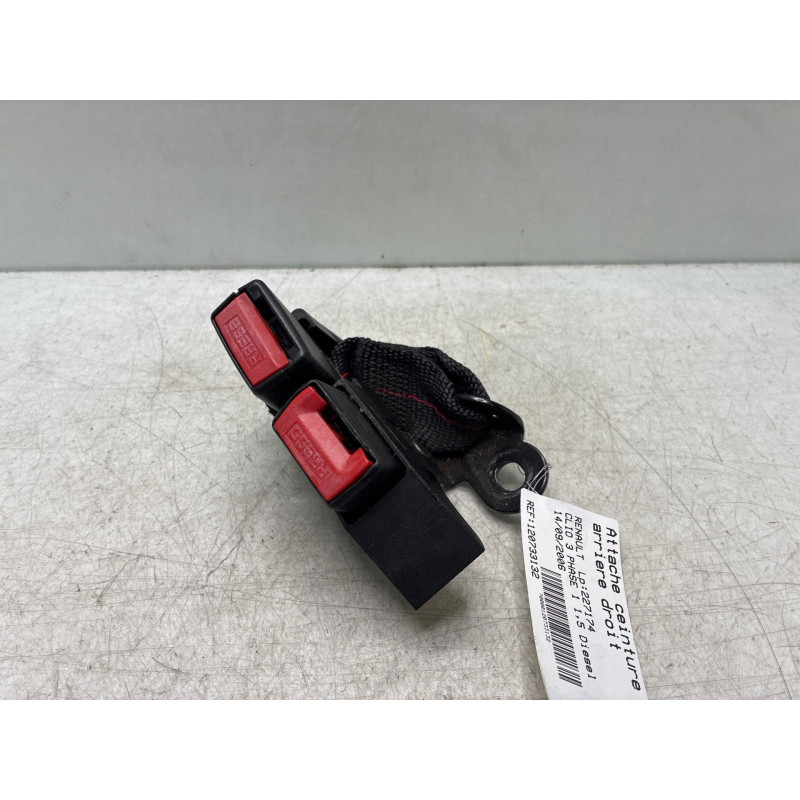 Attache ceinture arriere droit RENAULT CLIO 3 Photo n°4