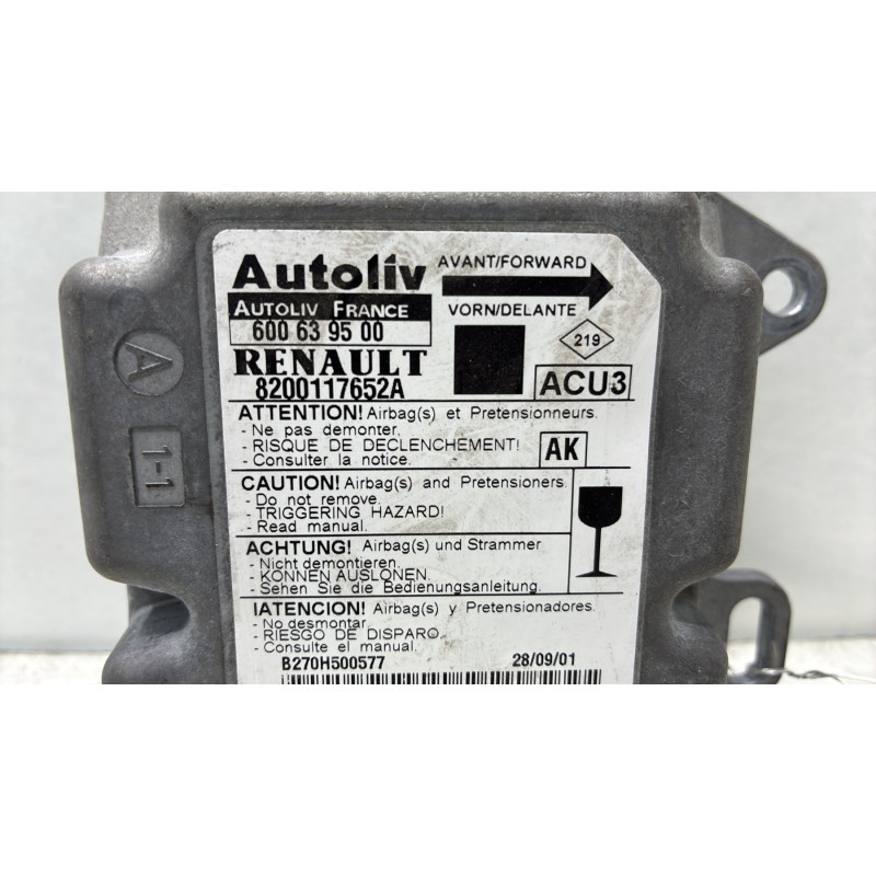 Boitier air bag RENAULT SCENIC 1 Photo n°2
