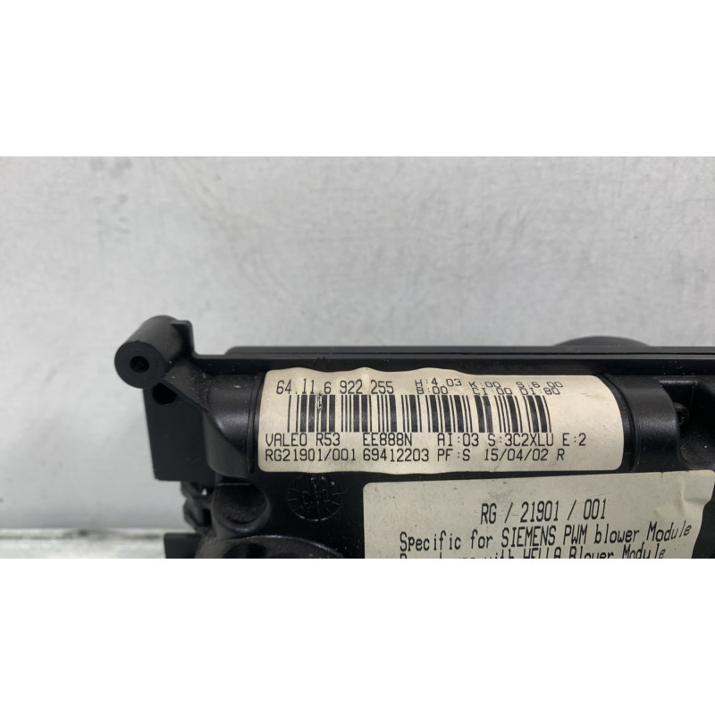 Commande chauffage MINI MINI 1 R50/R53 Photo n°5